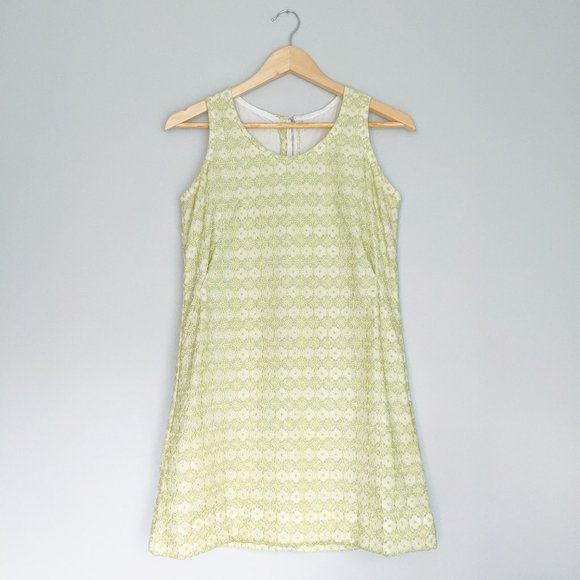 1960s Lime Green Lace Shift Dress - Picture 1 of 12
